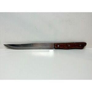 Precision Hollow Ground Fine Stainless Steel Slicing Knife 8" Blade Wood Handle